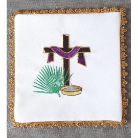 Palka haftowana krzyż + szata fiolet