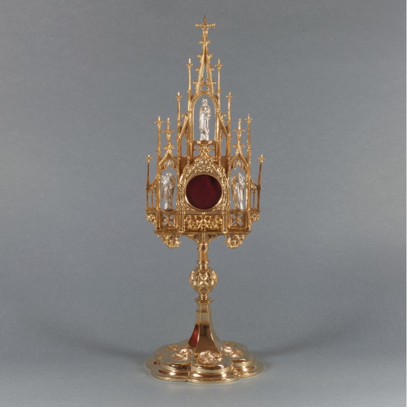 Relikwiarz gotycki złocony