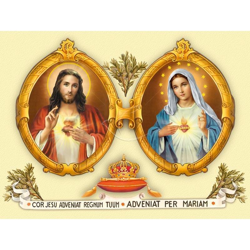 Obraz 30x40 - Serce Jezusa, serce Maryi