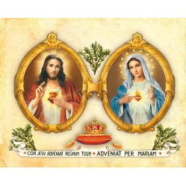Obrazek 20x25 - Najświętsze Serce Pana Jezusa i Niepokalane Serce Maryi