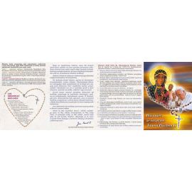 Folder składany Różaniec ze świętym Janem Pawłem II i MB Częstochowską