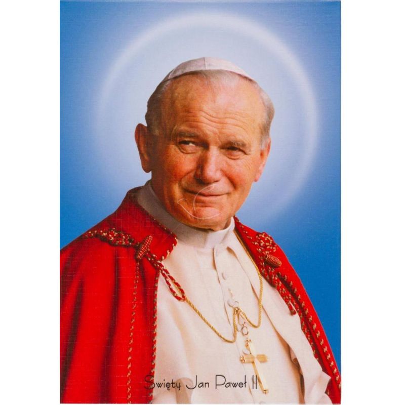 Święty Jan Paweł II Papież - Ikona dwustronna z Litanią format A4
