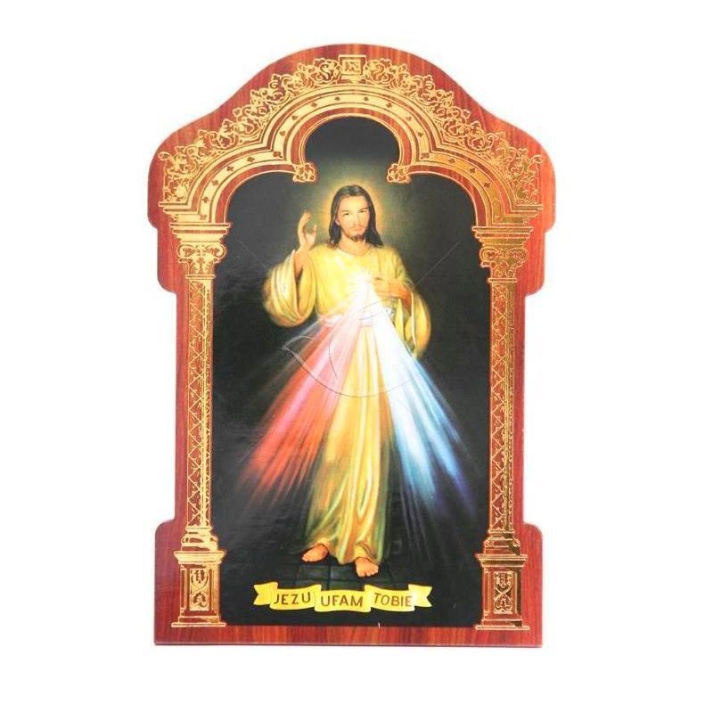 Obrazek HDF ze złotą ramką Jezu Ufam Tobie