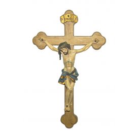 Krzyż drewniany 18x11 cm - pasyjka z masy żywicznej