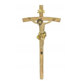 Krzyż drewniany 25x13 cm - pasyjka z masy żywicznej