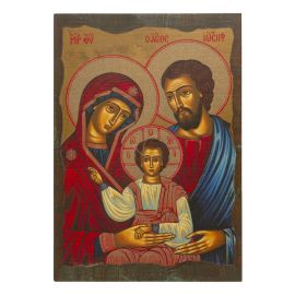 Święta Rodzina - Ikona dwustronna z modlitwą format A4 brokat (2)