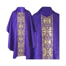 Ornat gotycki fioletowy haftowany - tkanina gładka (54)