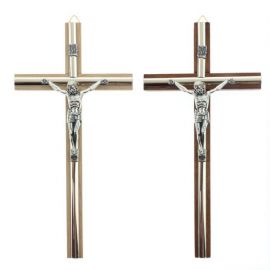 Krzyż drewniany na ścianę z ozdobną listwą - 20 cm