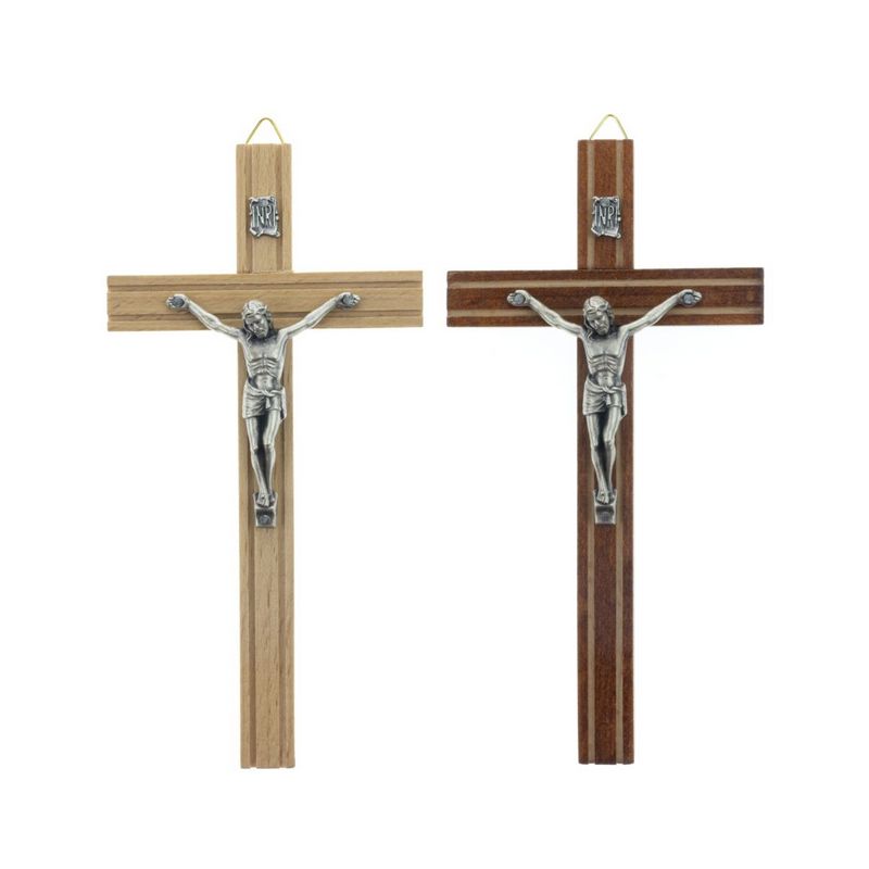 Krzyż drewniany wiszący, frezowany 16 cm