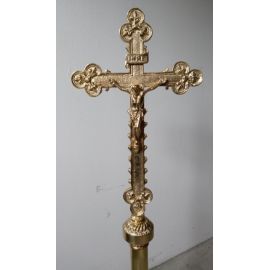Krzyż prosesyjny z podstawą, mosiężny - 210 cm