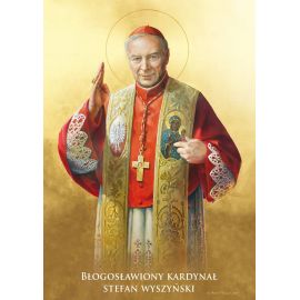 Kardynał Stefan Wyszyński - Ikona dwustronna z modlitwą format A5