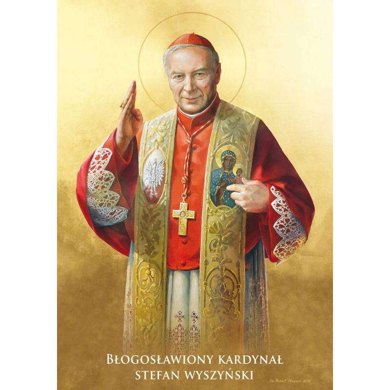 Kardynał Stefan Wyszyński - Ikona dwustronna z modlitwą format A5