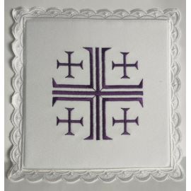 Palka haftowana fiolet, krzyż jerozolimski (40)