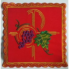 Palka haftowana czerwona, winogrona, kłosy, PX (43)