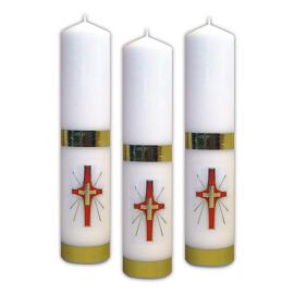 Świeca liturgiczna z naklejką - Krzyż