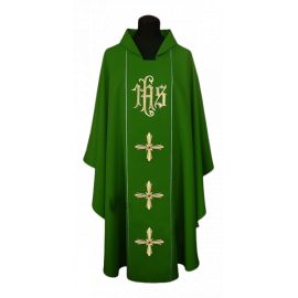 Ornat haftowany IHS + Krzyż - kolory liturgiczne