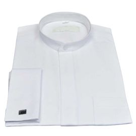 Biała koszula pod sutannę - mała stójka