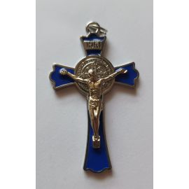 Krzyżyk św. Benedykt - niebieski 6x3,5 cm