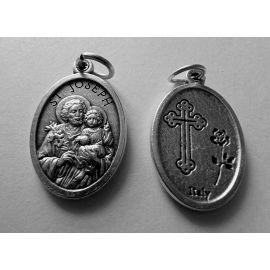 Medalik metalowy Święty Józef (2)
