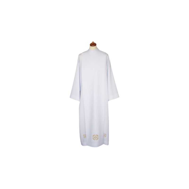 Alba kapłańska biała z dekoracyjnym haftem (22)