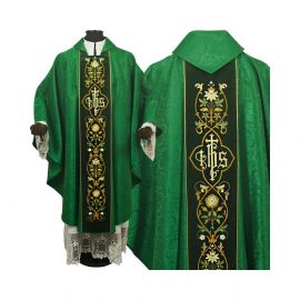 Ornat gotycki IHS żakard - kolory liturgiczne (16)