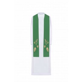 Stuła kapłańska haftowana zielona (11H)