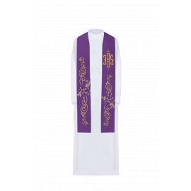 Stuła kapłańska haftowana fioletowa (17H)