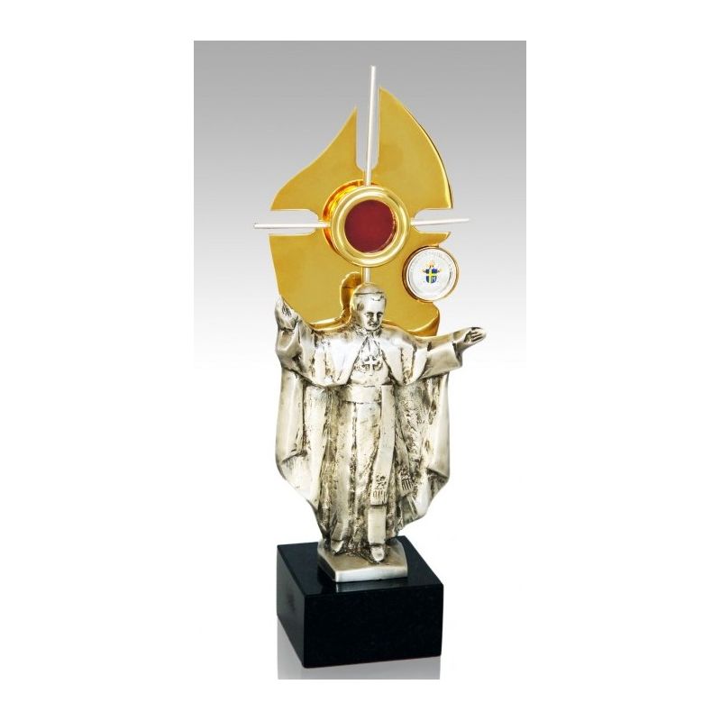 Relikwiarz Papież Jan Paweł II - odlew, patynowane srebro (18S)