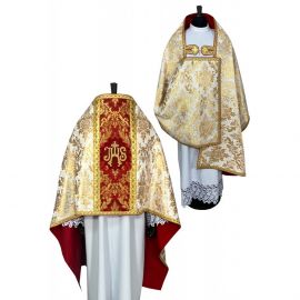 Welon liturgiczny bogato zdobiony - tkanina brokatowa (1K)