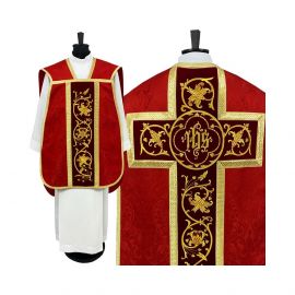 Ornat rzymski IHS - kolory liturgiczne, żakard (35)