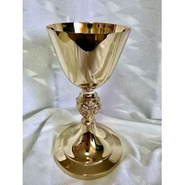 Kielich mszalny, Serce Pana Jezusa, złocony - 21 cm (23D)
