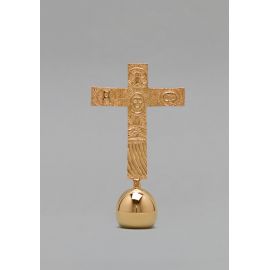 Krzyż pozłacany z kulą - 17 cm