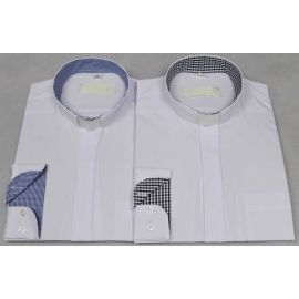 Koszula kapłańska- biała, wstawki
