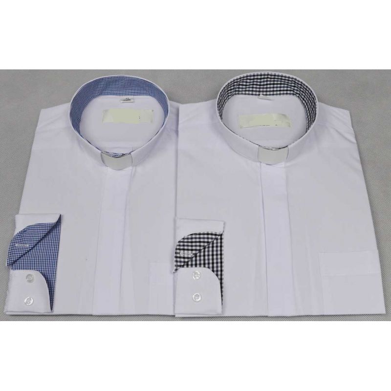 Koszula kapłańska- biała, wstawki