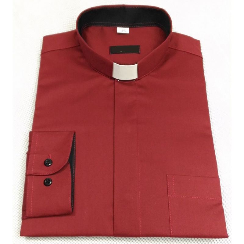 Koszula kapłańska bordo