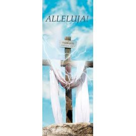 Baner na Wielkanoc "Alleluja!" - niebieski (15)