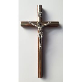 Krzyż drewniany z listwą srebrną - 16x8,5 cm