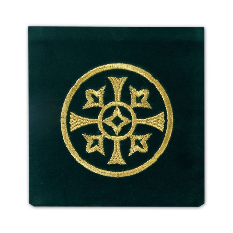 Palka haftowana aksamit, zielona - haft ozdobny
