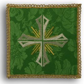 Palka haftowana zielona - Krzyż + promienie (2)