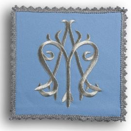 Palka haftowana niebieska - symbol Maryjny (2)