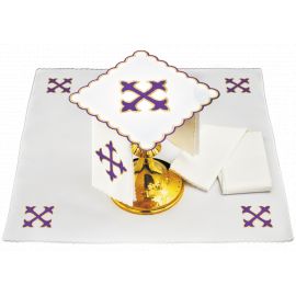 Bielizna kielichowa fioletowy krzyż - haft