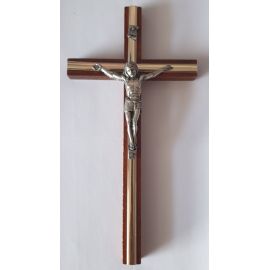 Krzyż drewniany na ścianę - 10 cm x 20 cm, ciemny brąz (1)