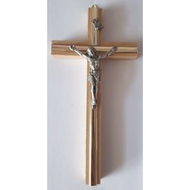 Krzyż drewniany na ścianę - 8 cm x 16 cm, jasny brąz (5)