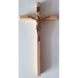 Krzyż drewniany na ścianę - 8 cm x 15,5 cm, jasny brąz (8)