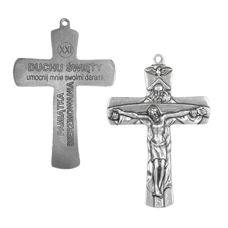 Krzyż Pamiątka Bierzmowania Trójca Święta - 9 cm