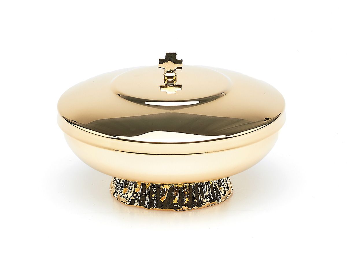 Puszka mosiężna, średnica  12 cm - nodus dekorowany - PUSZKI MSZALNE - Nowość