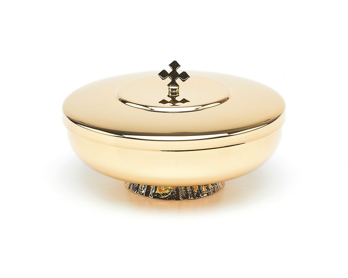 Puszka mosiężna, średnica  14 cm - nodus dekorowany - PUSZKI MSZALNE - Nowość