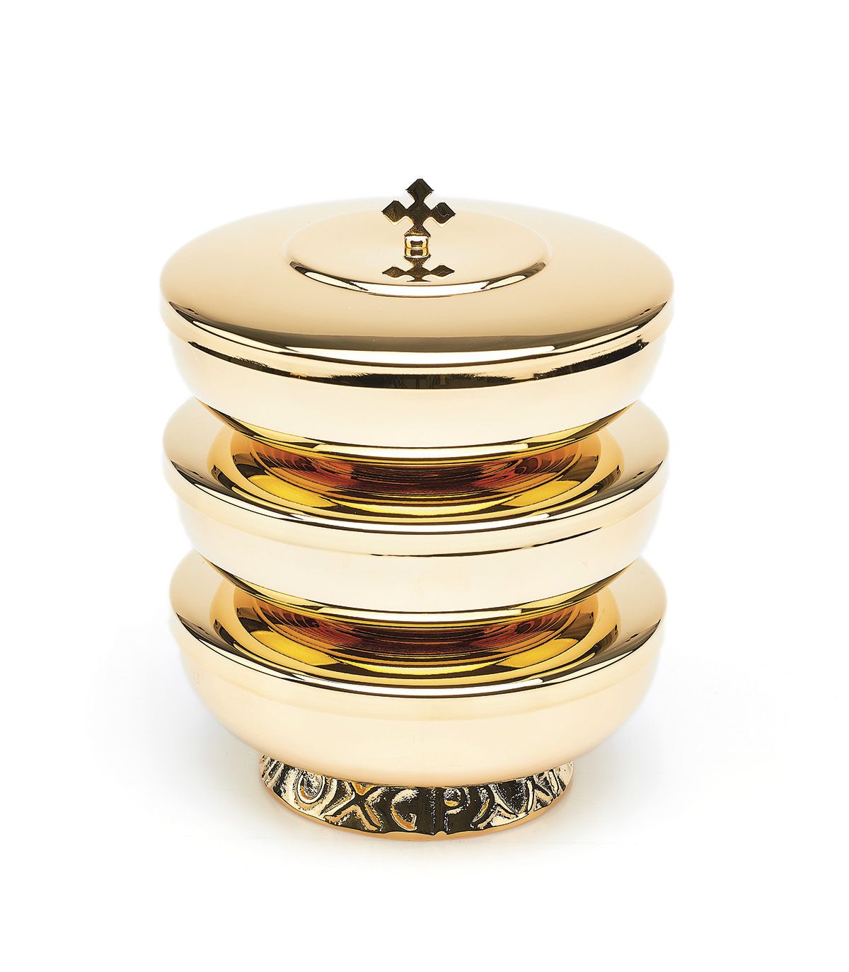 Puszka mosiężna, piętrowa, potrójna - średnica 14 cm - PUSZKI MSZALNE - Nowość