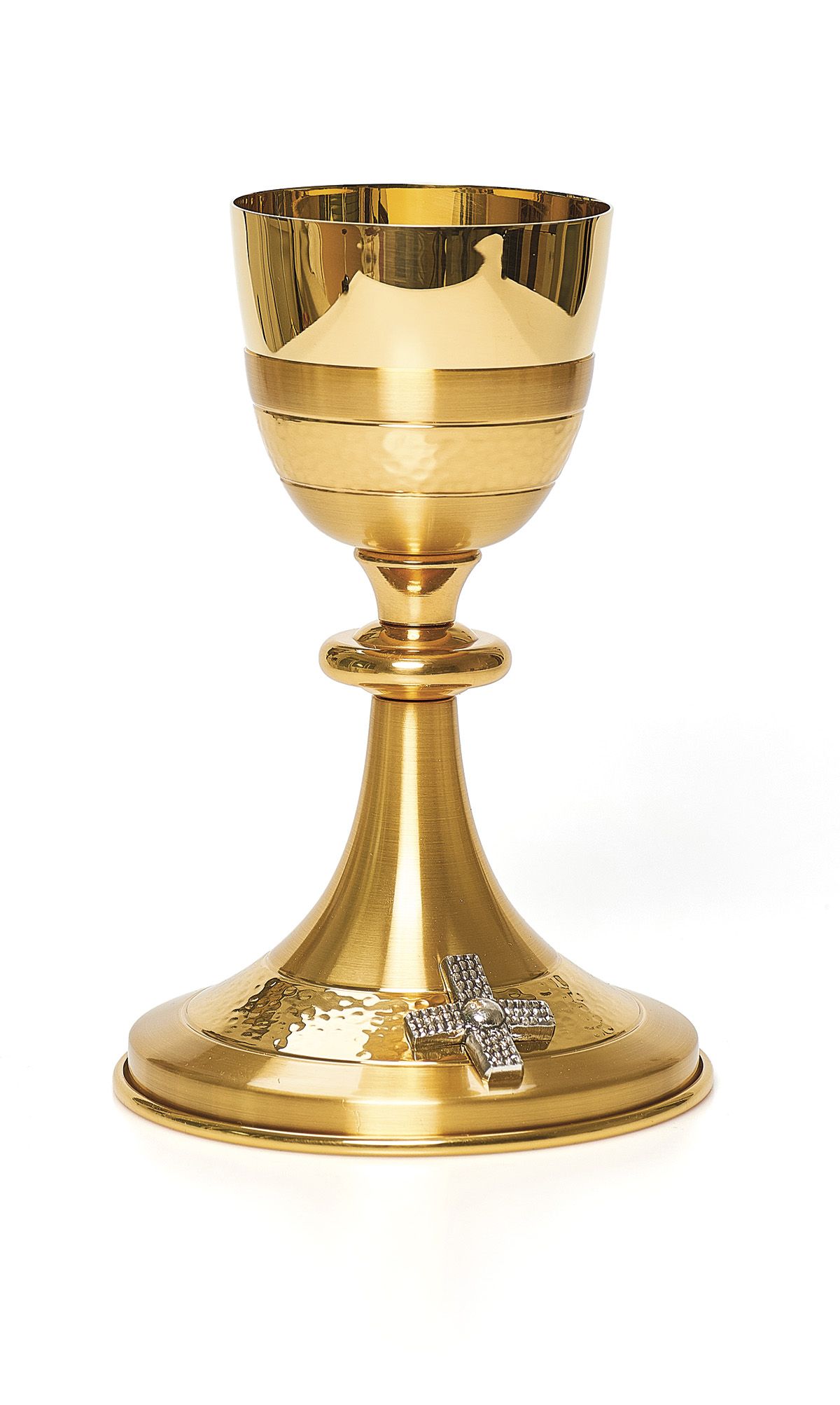 Kielich galwanizowany złotem satynowanym - 21 cm - KIELICHY MSZALNE - Nowość