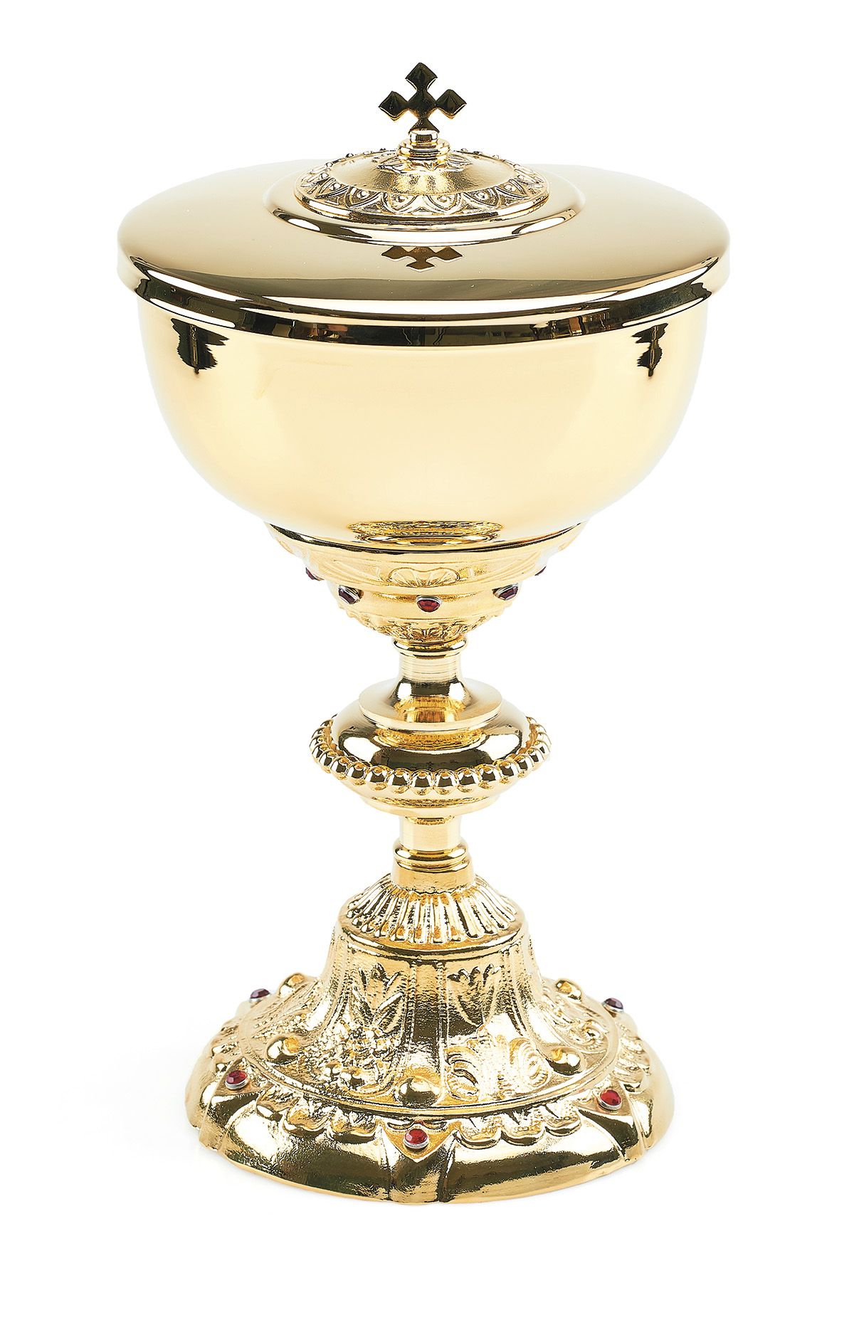 Puszka barokowa z imitacją rubinów 26 cm - PUSZKI MSZALNE - Nowość